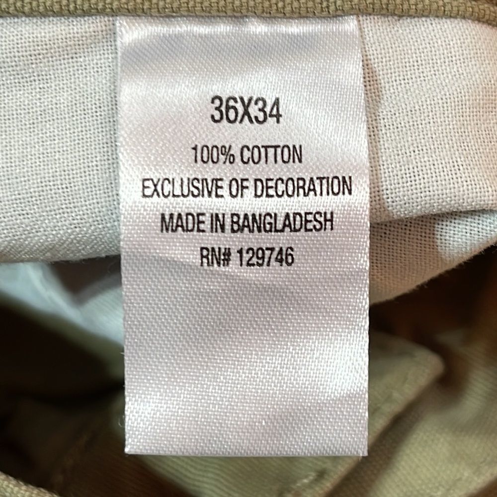 Blue Mountain Men's Relaxed Fit Khaki Tan Canvas Utility Pants Size 36 x… - Picture 6 of 6